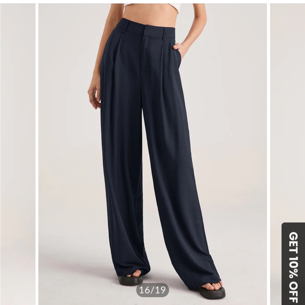 Commense High Waisted Pleat Front Trousers